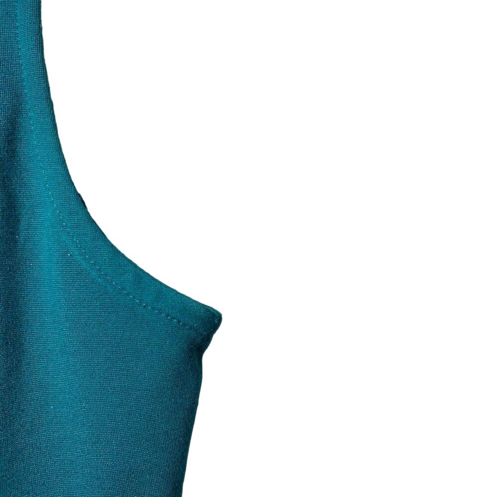 Parker Lacey Pin Tuck Fit and Flare Sleeveless Dress Alpine Teal Green Small - Picture 13 of 14